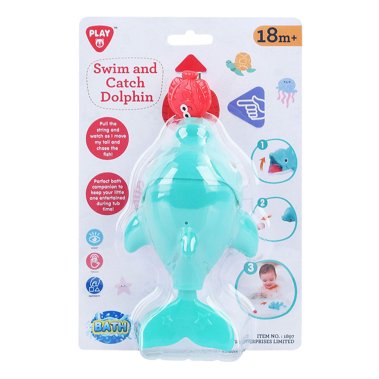 Playgo Badespielzeug zum Fangen und Schwimmen von Delfinen – 2 Stück.