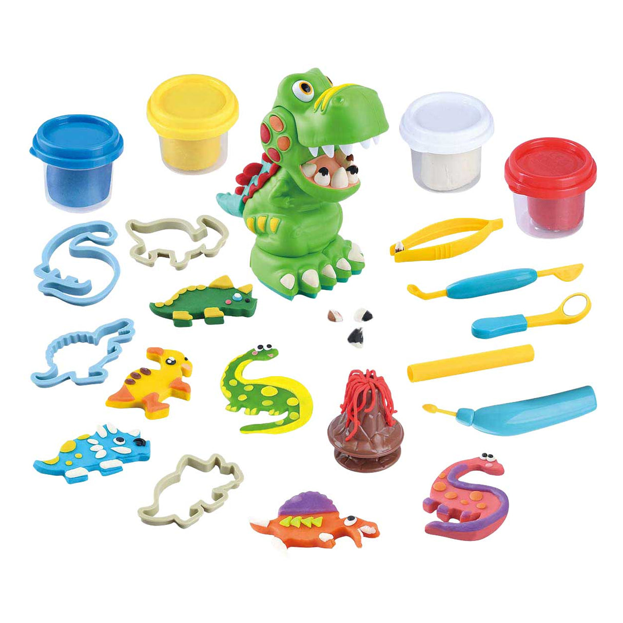 Playgo Dino Zahnarzt-Ton-Set – 4 Tontöpfe