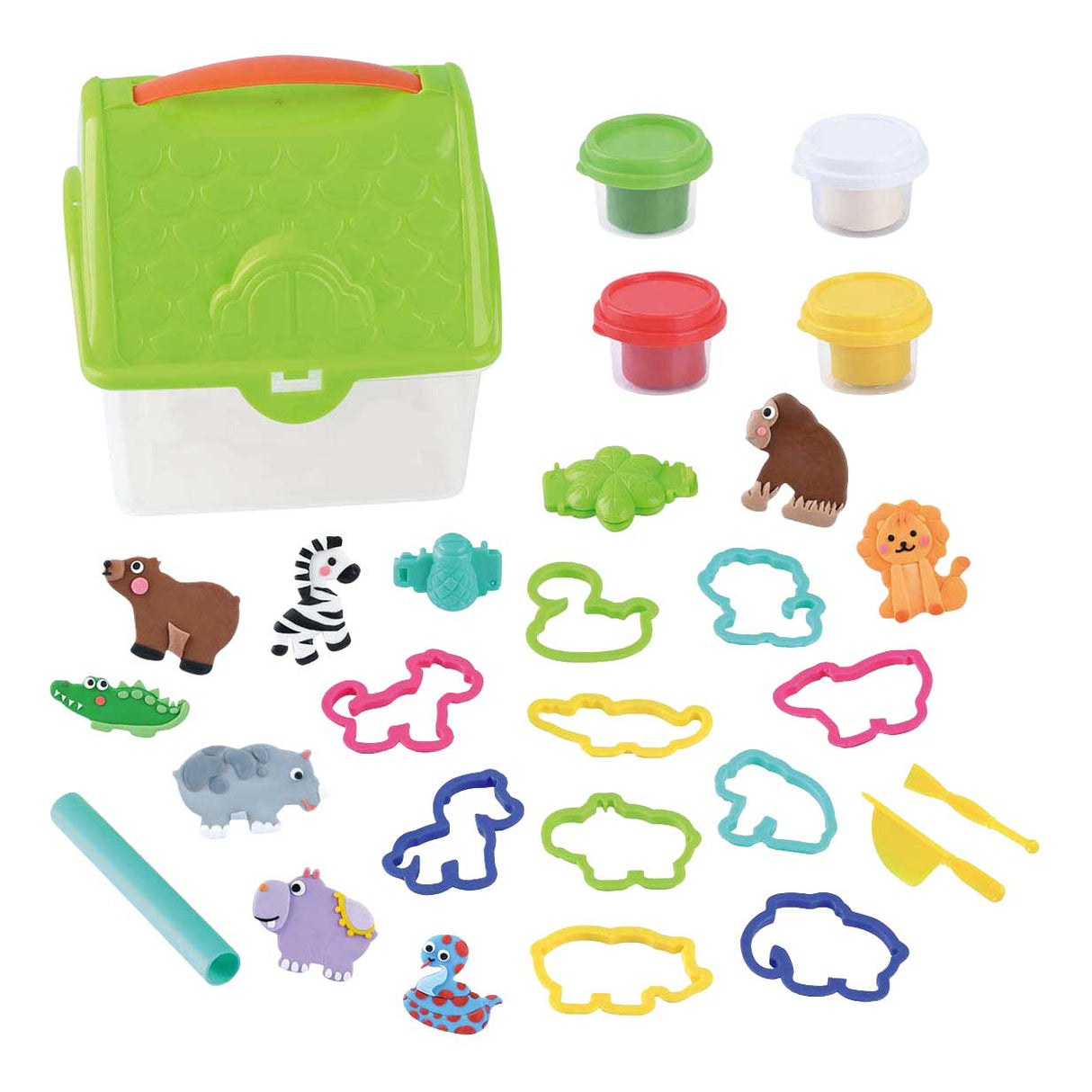 Playgo Wild Adventure Ton-Set in Aufbewahrungsbox – 4 Tontöpfe