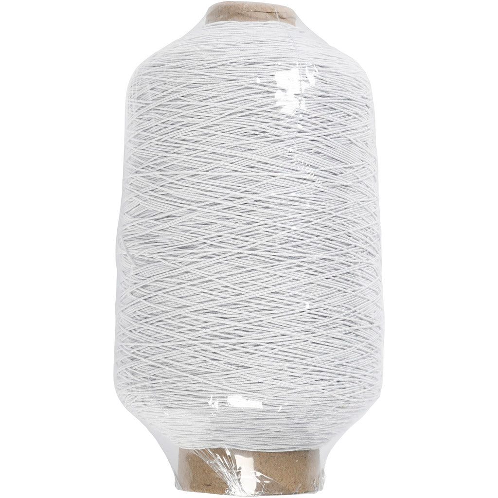 Https: www.cchobby.nl dünnes, rundes, elastisches Garn, weiß, 1500 m, 1 Rolle