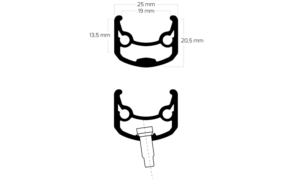Shimano Vorderrad 26 559X19C Ryde Andra 30 Rand mit FH -M525 -Hub für 6 Schrauben Bremsscheibe - Schwarz