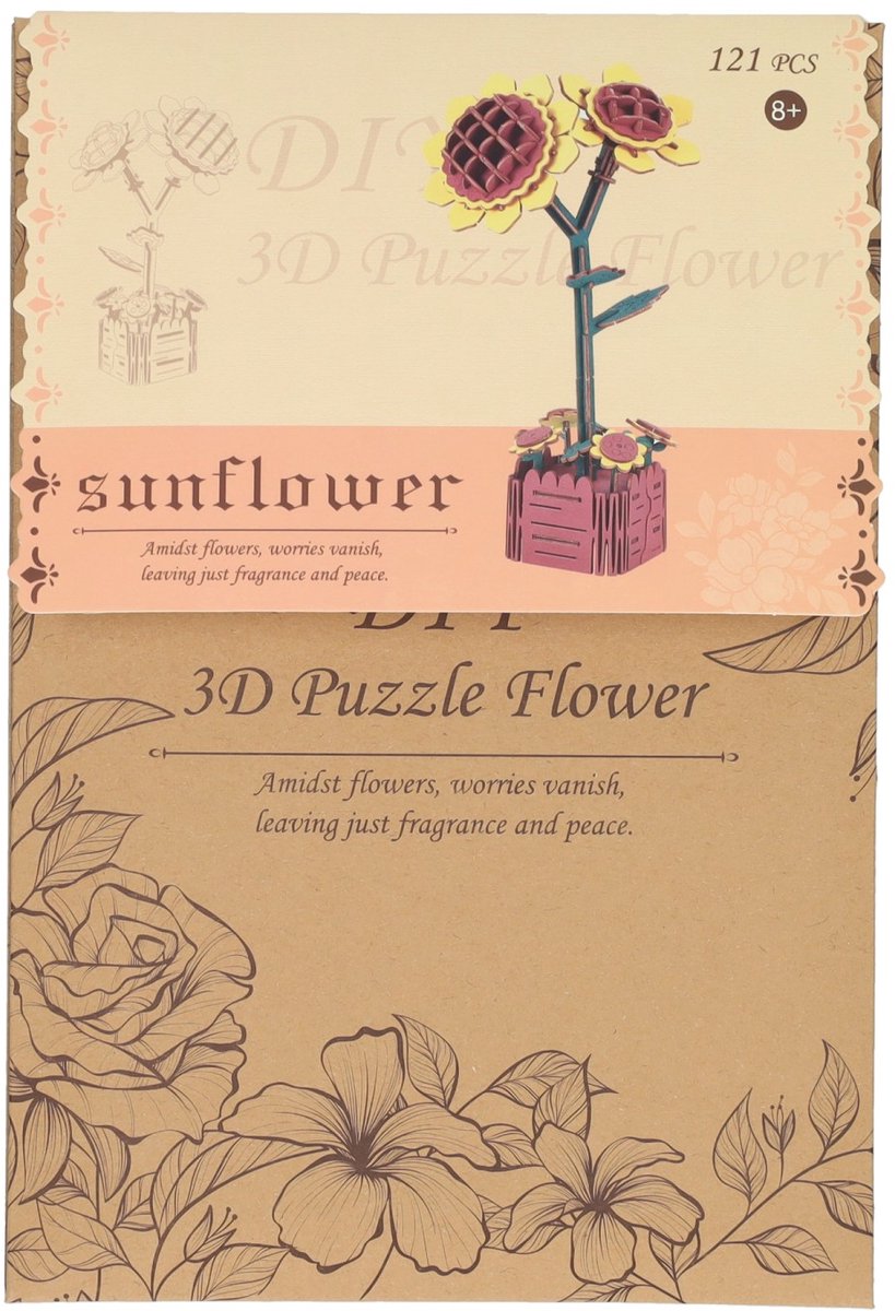 Lobbes Spielzeug z. B. Lobbes Holzbausatz Sonnenblumen 3D - Kreativspielzeug 121-tlg.
