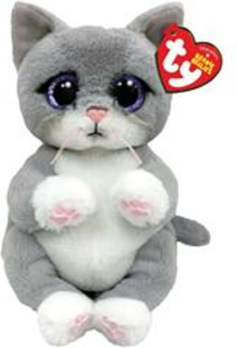 Ty Beanie Babies Bellies Morgan, graue Katze, 15 cm