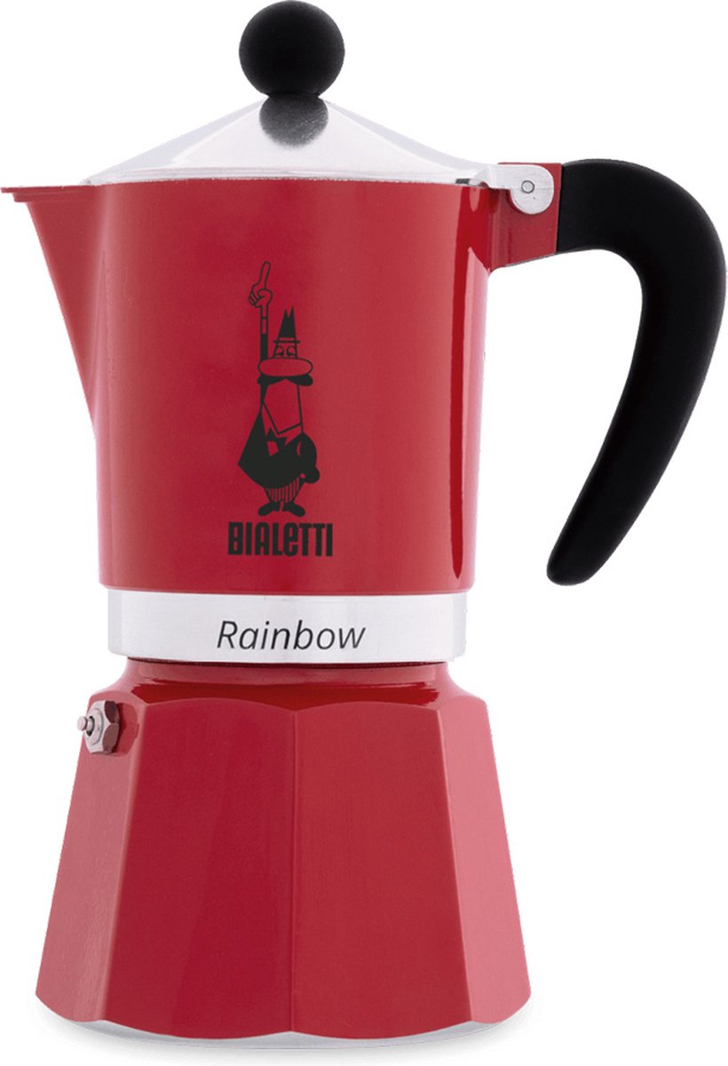 Regenbogenroter Perkolator von Bialetti – 300 ml – 6 Tassen – italienischer Espressokocher