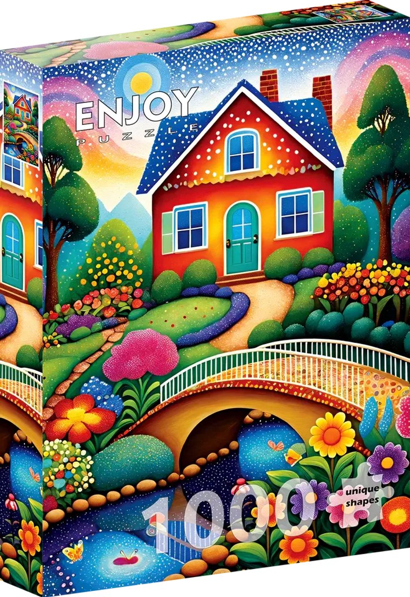 Genießen Sie das Haus der Farben-Puzzle mit 1000 Teilen