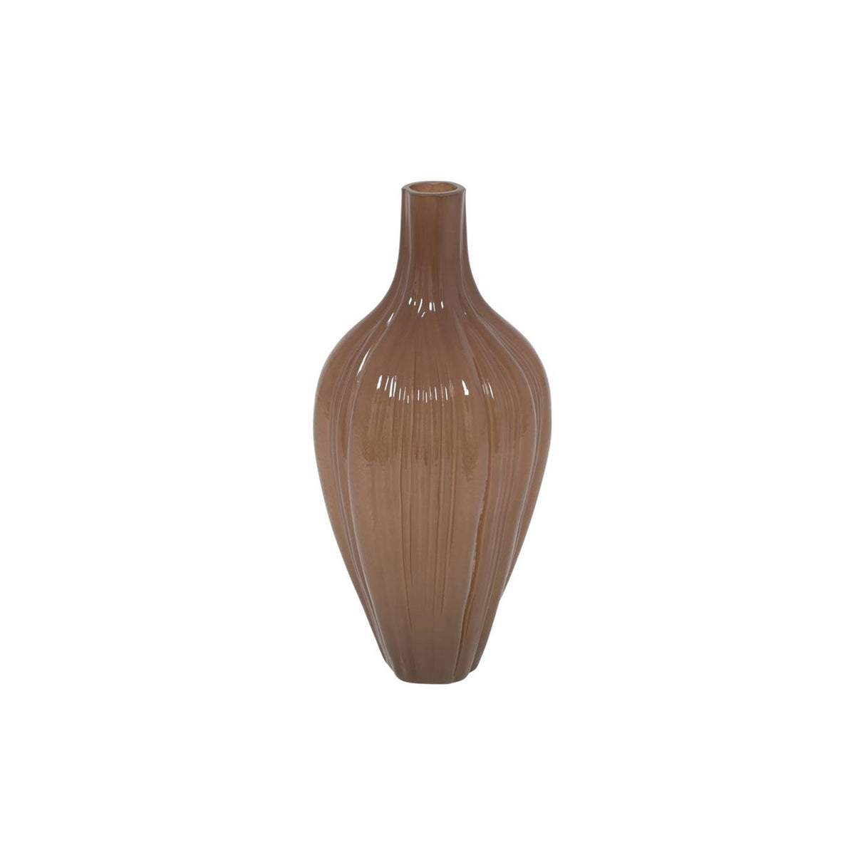 Countryfield vaas hoog eline mat bruin glas ã˜16xh36cm