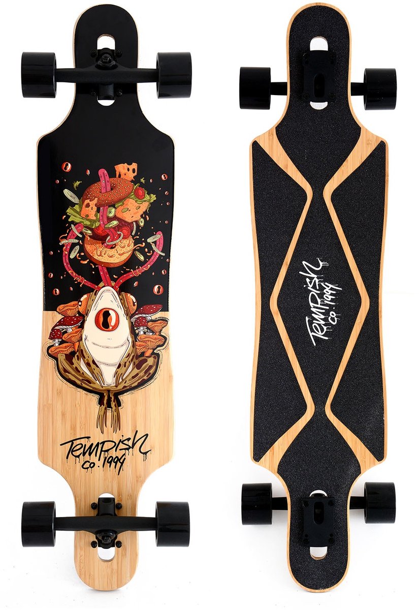 Tempish Frogman Drop-Through-Longboard – 38 Zoll (96 cm) – stabiles, komfortables Einsteigerboard