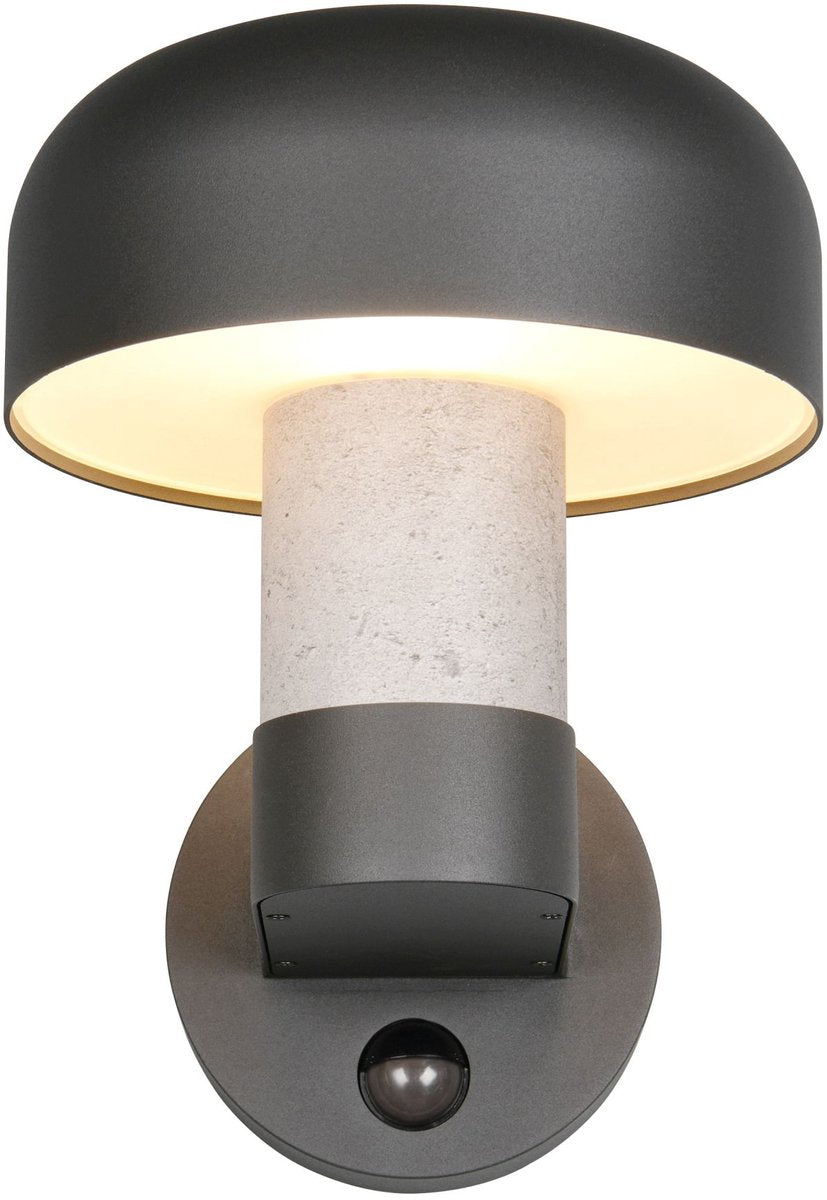 Trio Fraser - Wandleuchte - betonfarben - exkl. 1x E27 4,9 W - Bewegungssensor - Wandmontage - Außenbeleuchtung - IP54