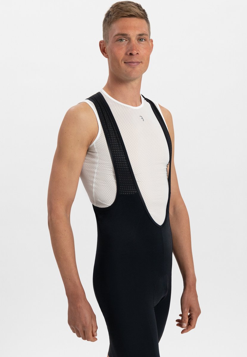 Bbb cycling fietsbroek heren met zeem - originals padding - wielrenbroek heren met bretels - ademend mesh - powerfit 2.0 bibshorts - zwart - maat l - bbw-428