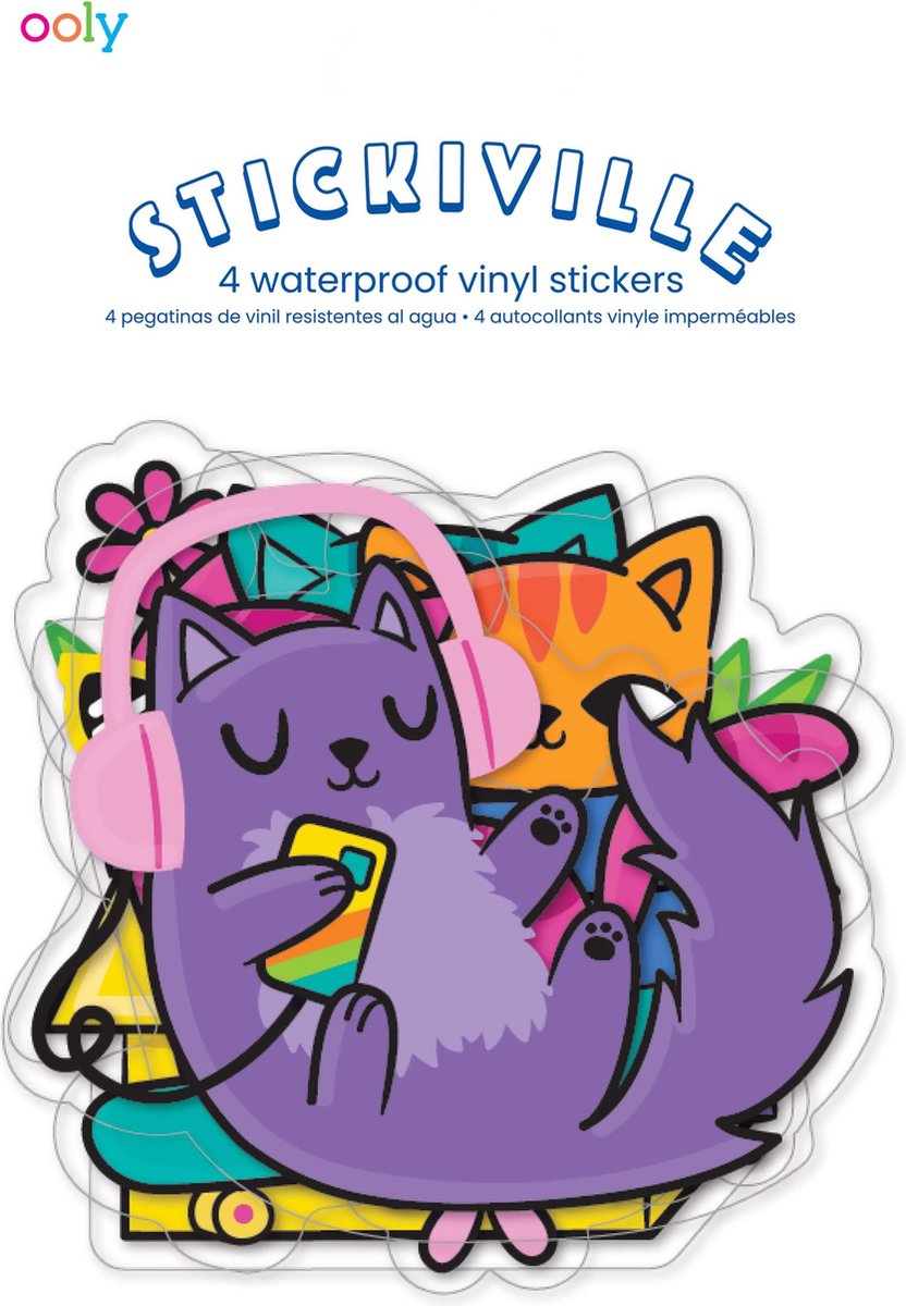 Ooly – Stickiville-Aufkleber: Silly Kitties – Vinyl (4 gestanzt)