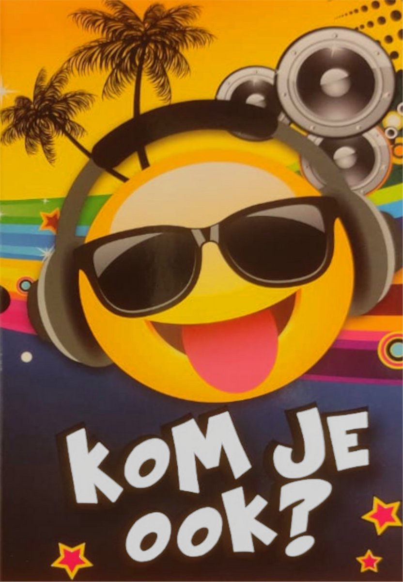 Pic Einladungen Emoji Troal DJ, 6 Stk.