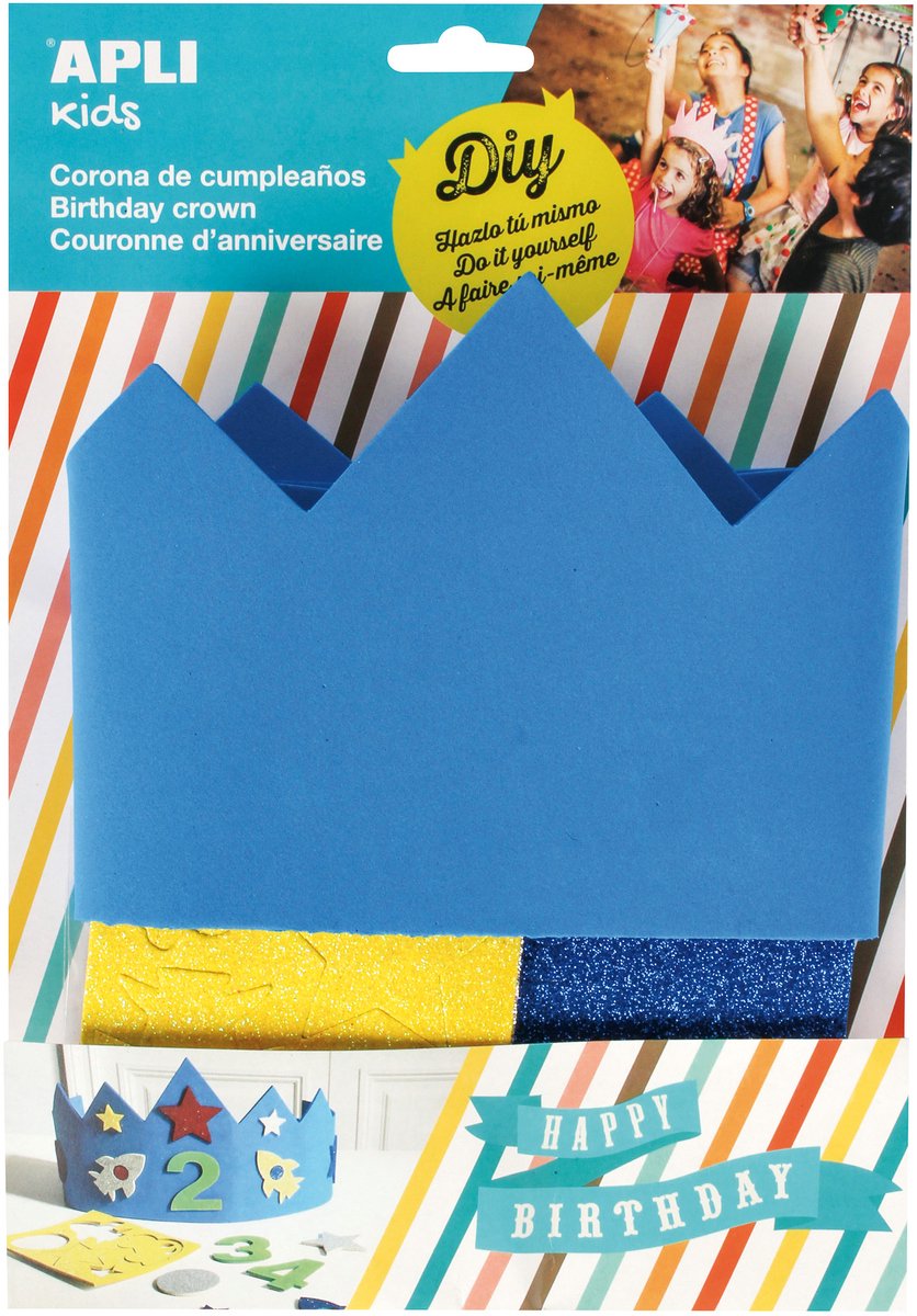 Apli kids verjaardagskroon eva foam - blauw