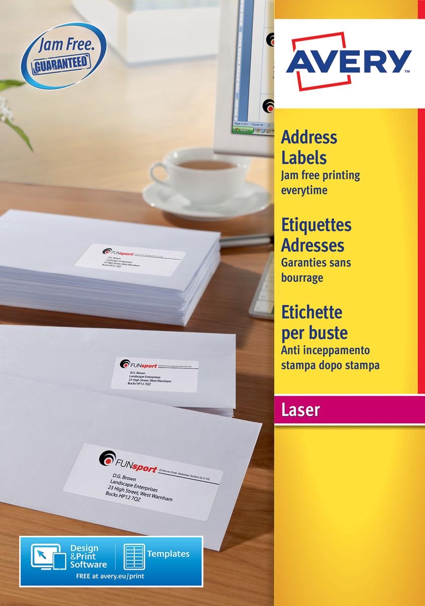 Markenloses Avery L7159-40-Druckeretikett ohne Marke