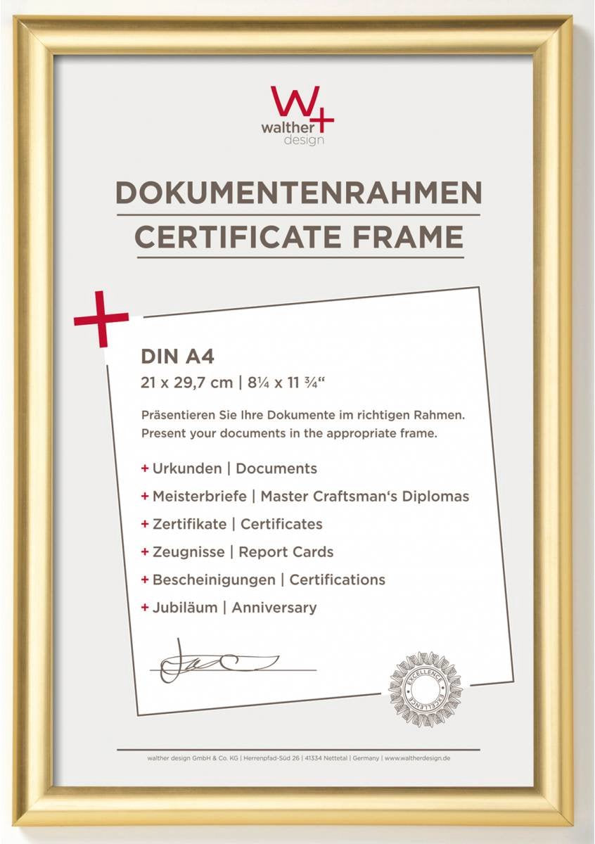 Walther trendstyle - Kunststoffrahmen - Fotogröße 21x29,7 cm - Gold