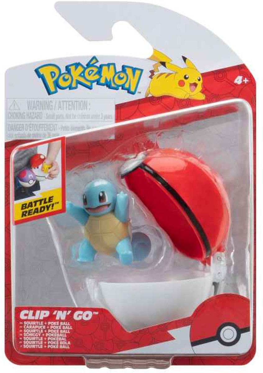 Jazwares Pokémon – Clip & Go Squirtle mit Pokéball