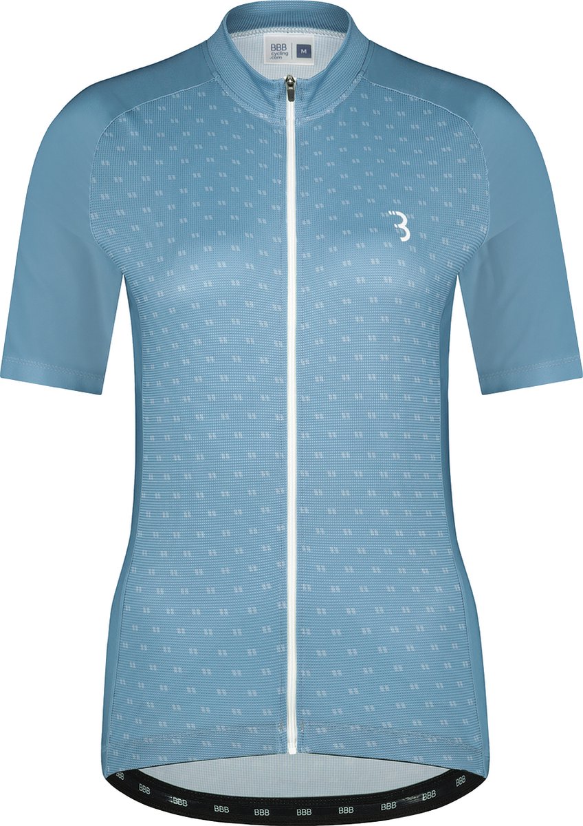 Bbb cycling fietsshirt dames korte mouw donnafit - wielershirt dames korte mouw - comfortabel en sneldrogend wielrenshirt dames - grijs blauw - maat xxl - bbw-412