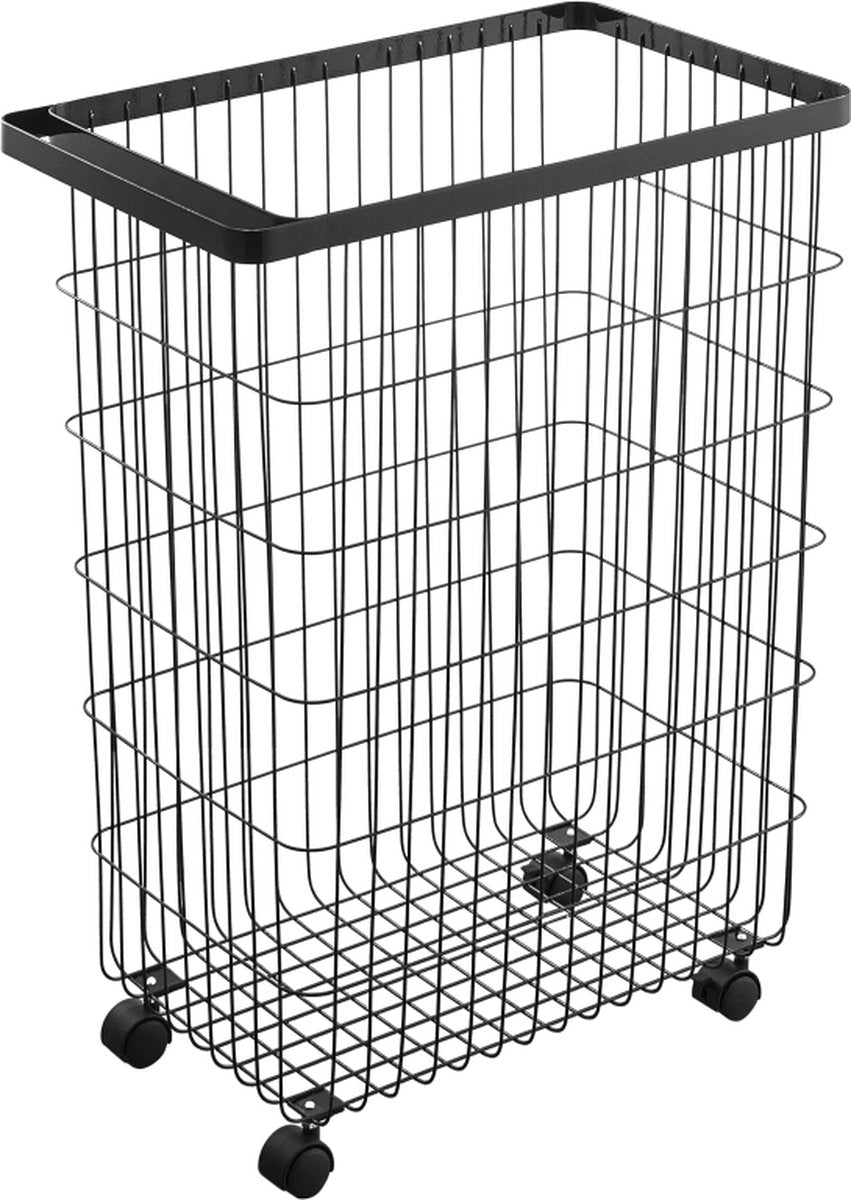 Yamazaki Wäschekorb auf Rollen – Turm – Schwarz