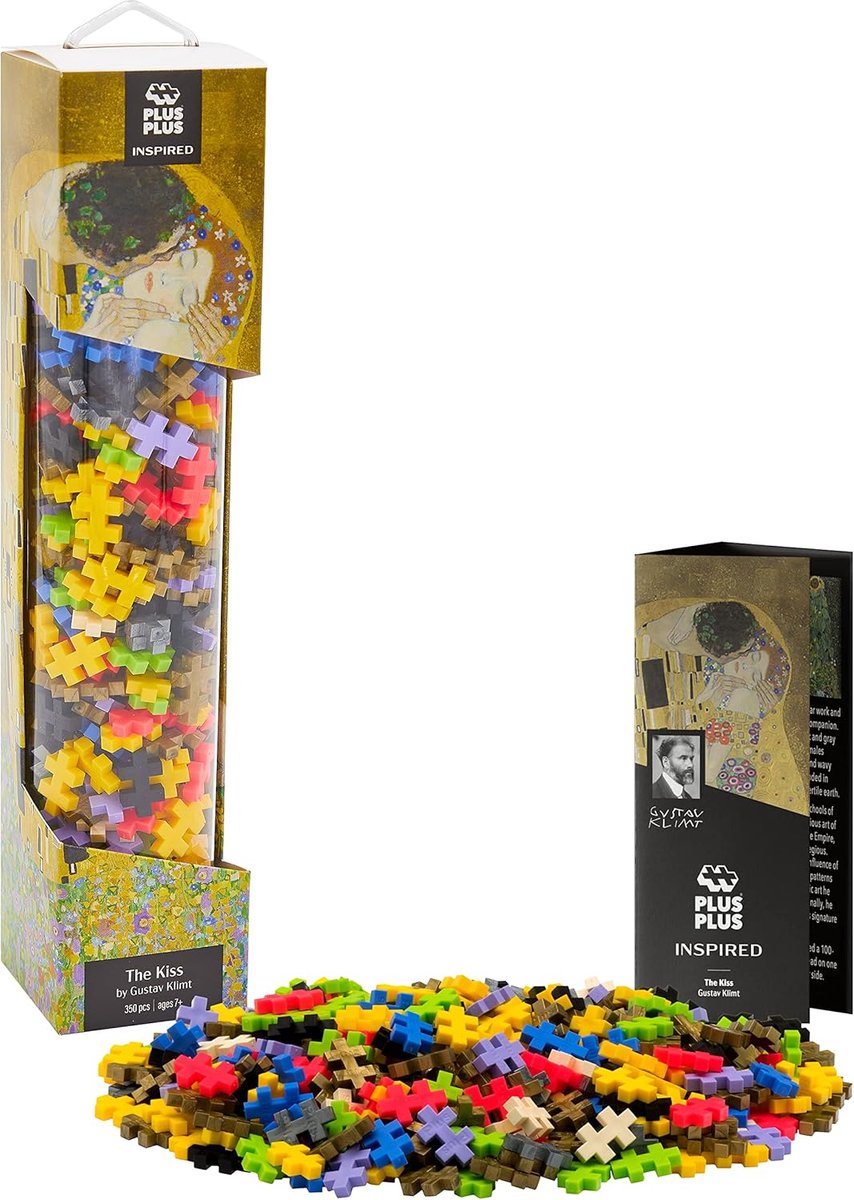 Von Plus-Plus inspiriertes 350-teiliges Bauset „Klimt der Kuss“ – 4280 – Konstruktionsspielzeug-Kunstwerk – Konstruktionsspielzeug – Set mit Bausteinen – ab 7 Jahren