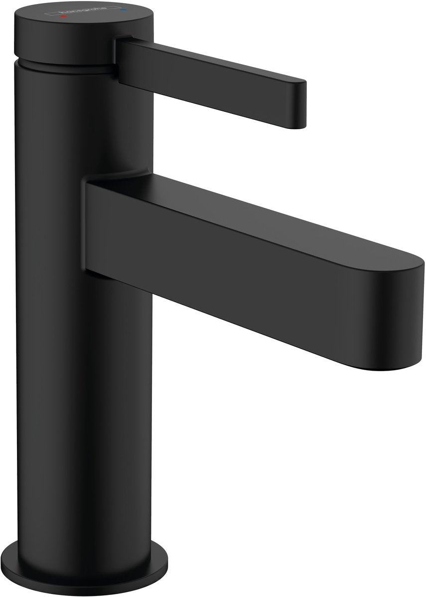 Hansgrohe finoris - Waschtisch-Mischbatterie - mit Ablassschraube - 100 mm - mattschwarz