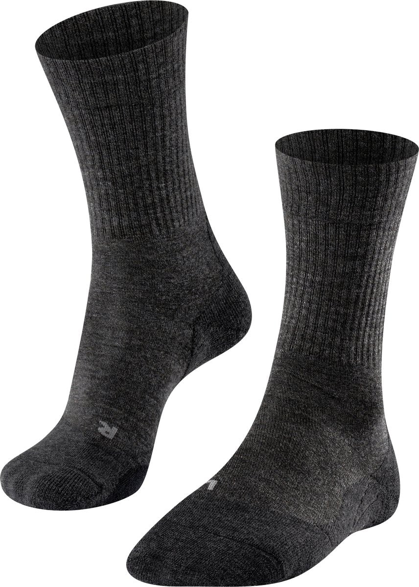 Falke tk2 wool anti-blaar dik wol functioneel materiaal wandelsokken heren grijs - maat 44-45