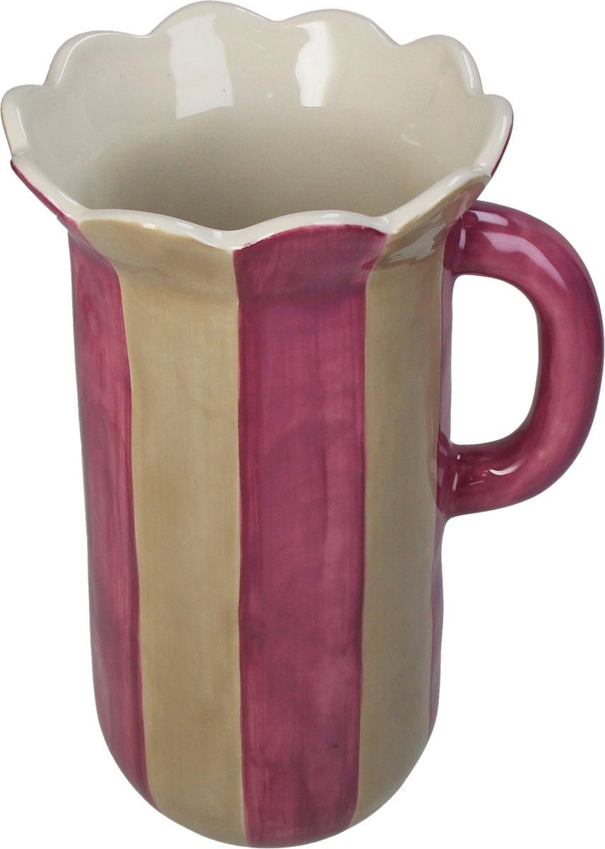 Hd collection vaas strepen aardewerk 16x13,8x25,5cm
