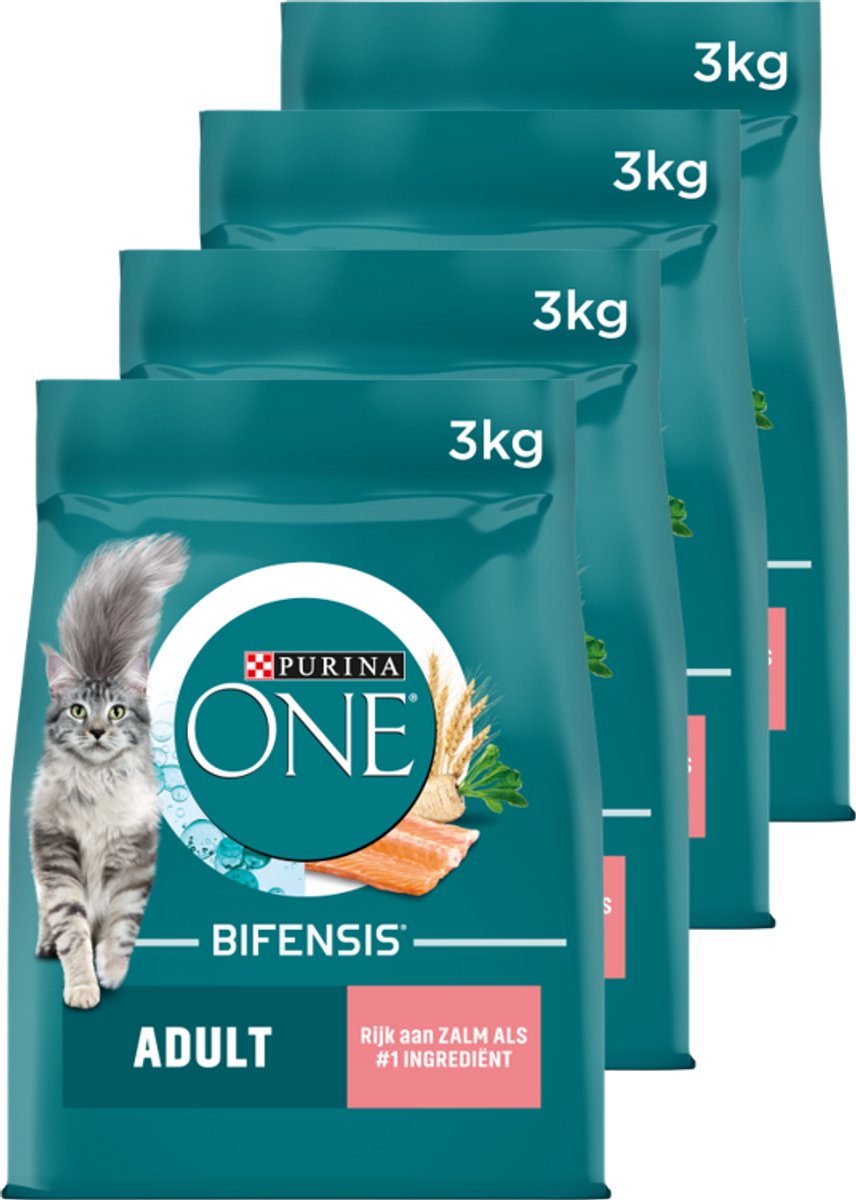 Purina one purina® one® adult - Katzenfutter - Lachs Vollkorn - 4 x 3 kg
