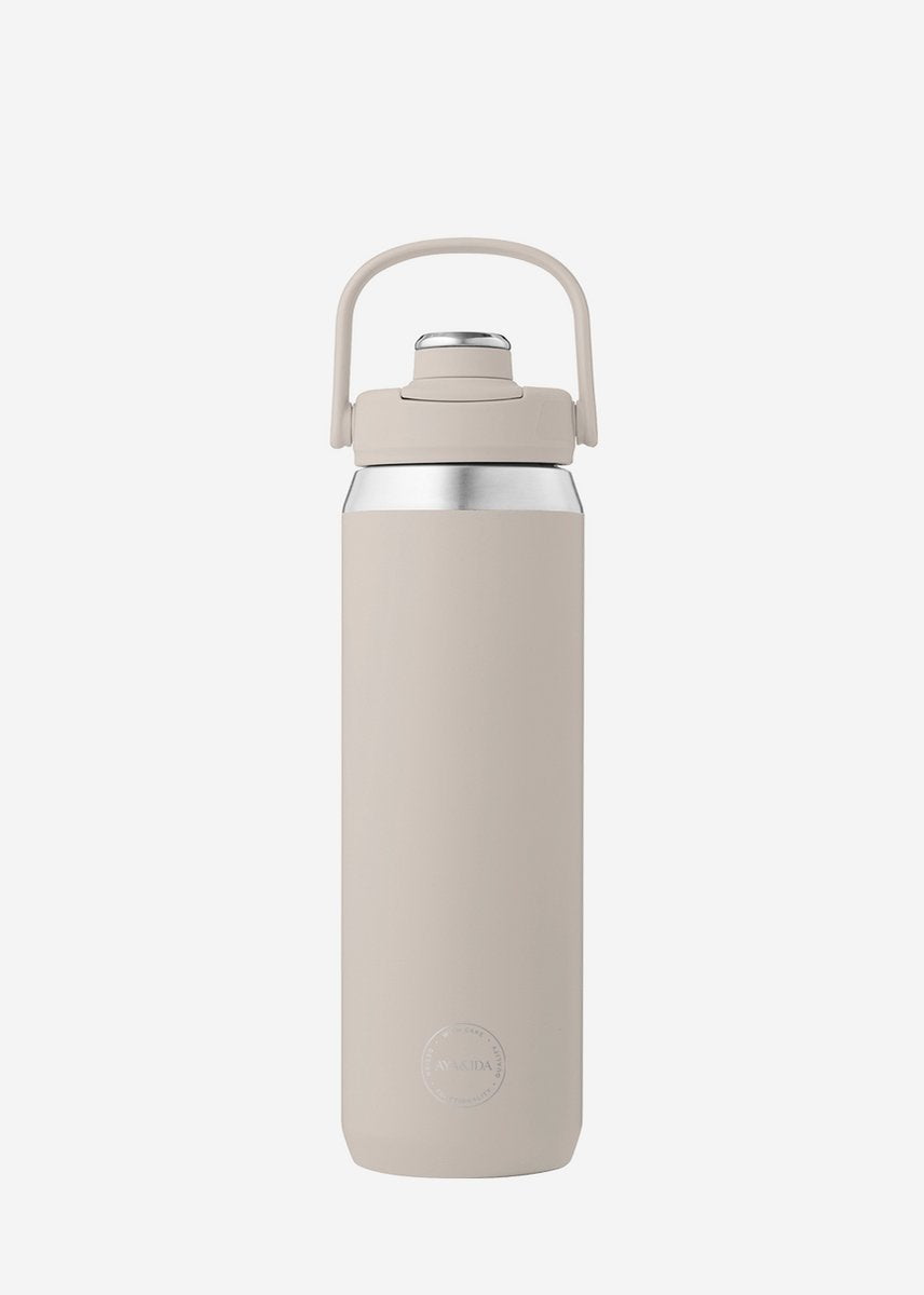 Aya ida aya ida - Sportflasche - Trinkflasche - Thermosflasche - Wasserflasche - Edelstahl - 700 ml - Cremebeige