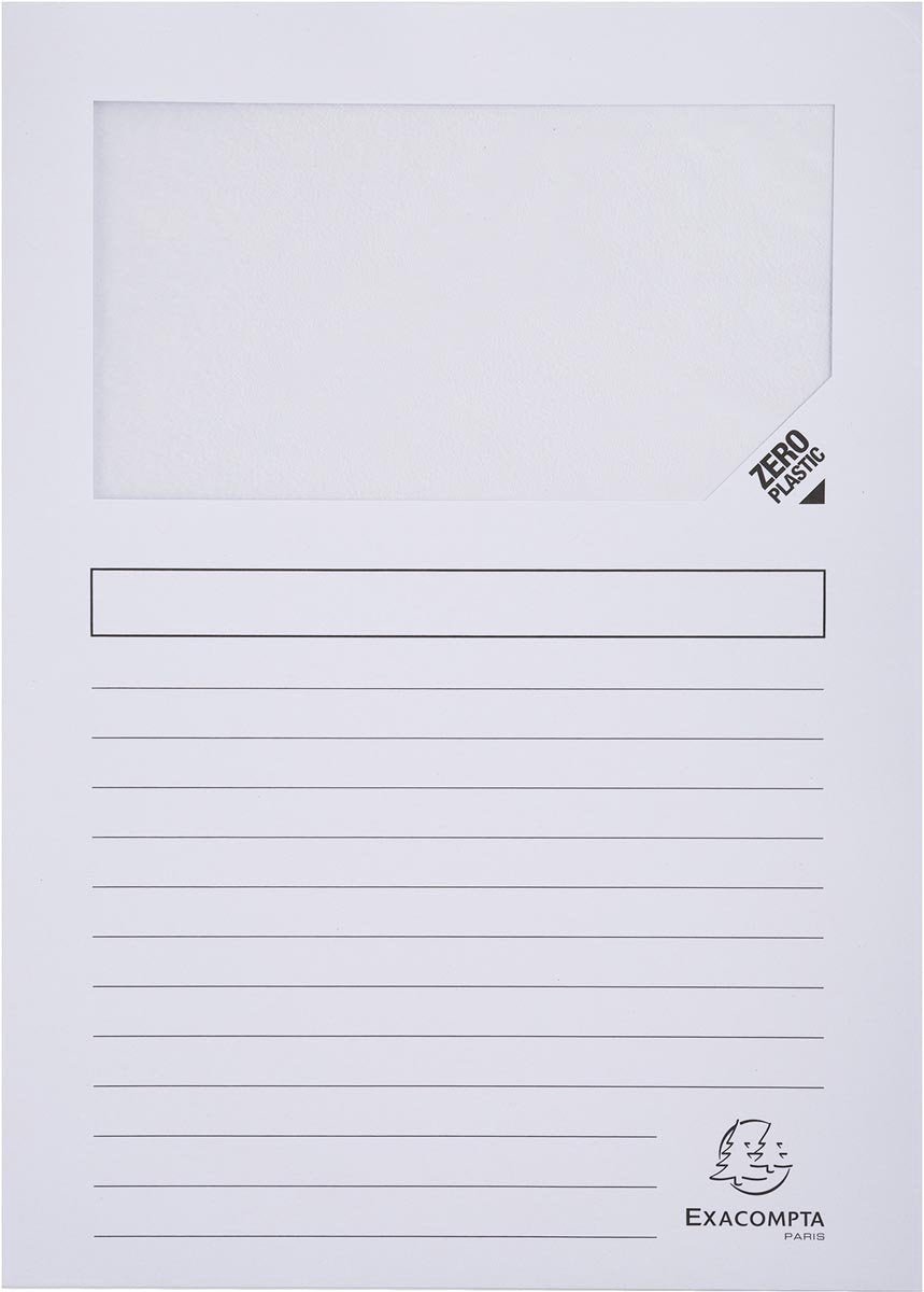 Exacompta 16x forever pak van 25 venstermappen 120g m2 - 22x31cm voor a4 - wit - 50270e