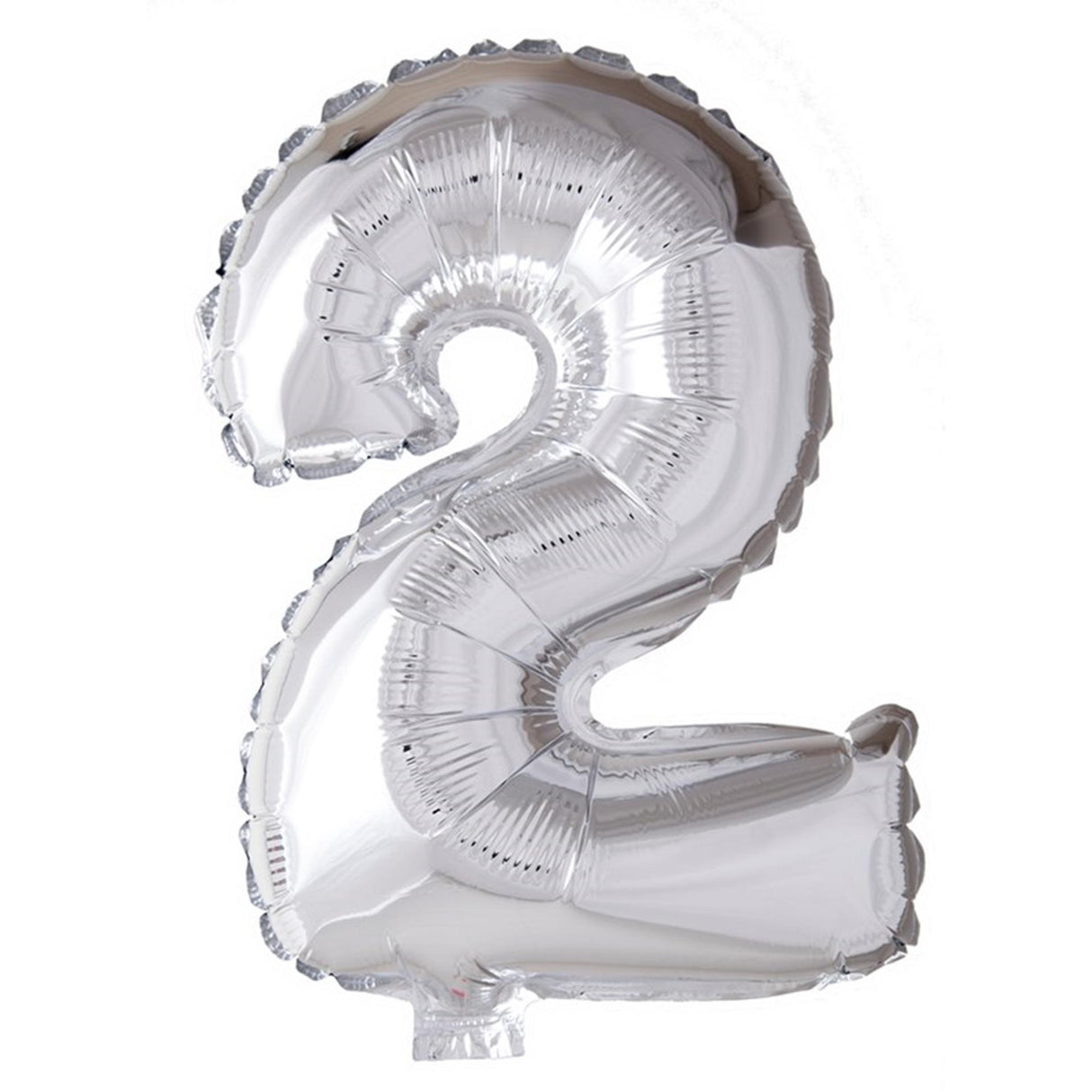 Globos Folienballon Zahl '2' silber 40cm