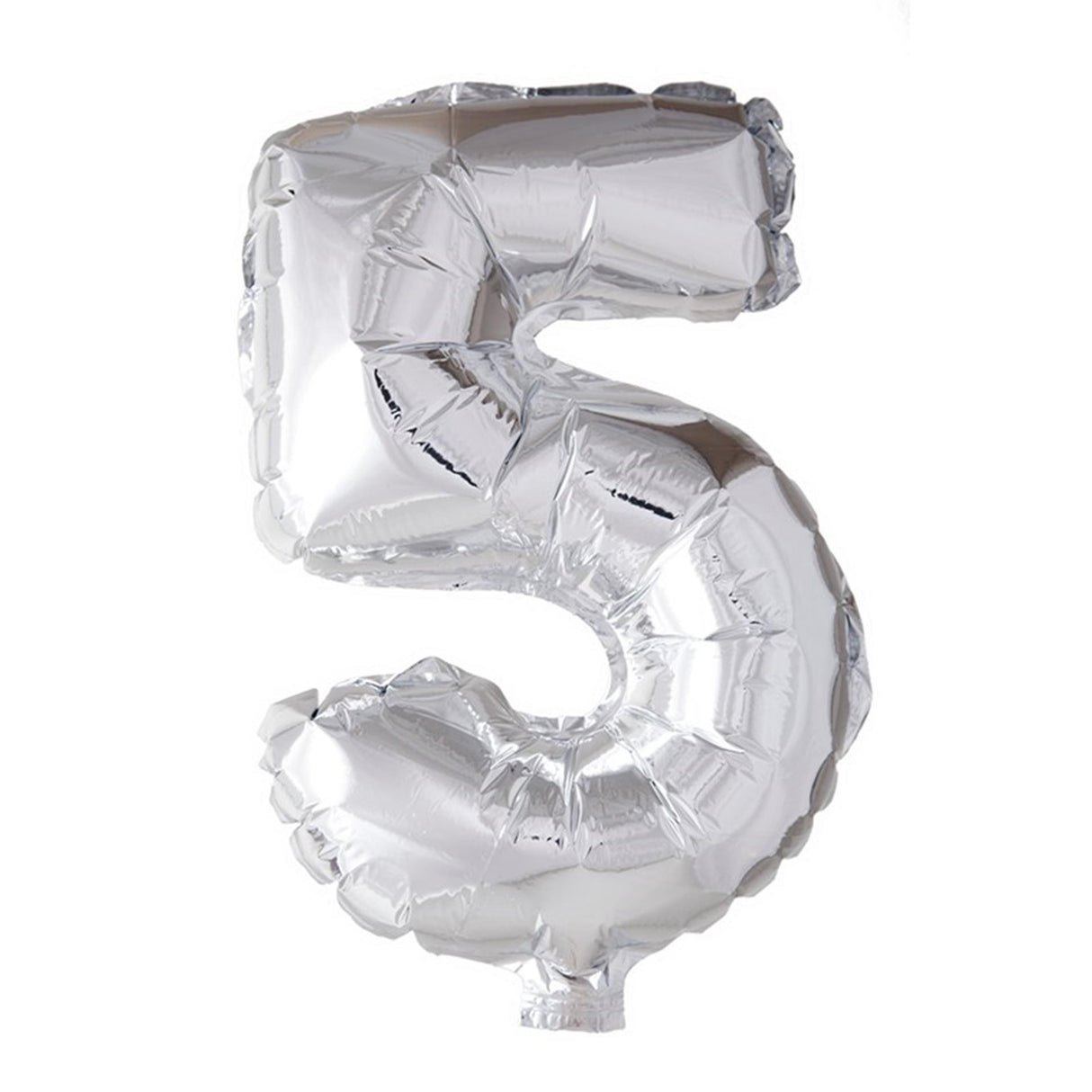 Globos Folienballon Zahl '5' silber 40cm
