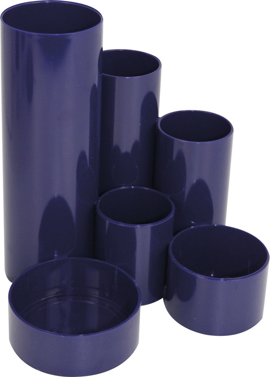 Westcott pennenbak - blauw - 6-vaks - 12x13.5x15cm - ac-e744560