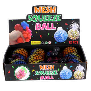 Fidget Squeeze Ball Rainbow Mesh 6 cm | 12 Stück