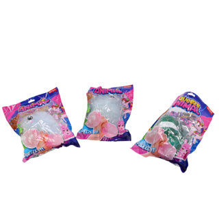 Lustiges Quetschtier, 15 cm, Aqua-Klecks mit Glitzerband, 4-fach sortiert