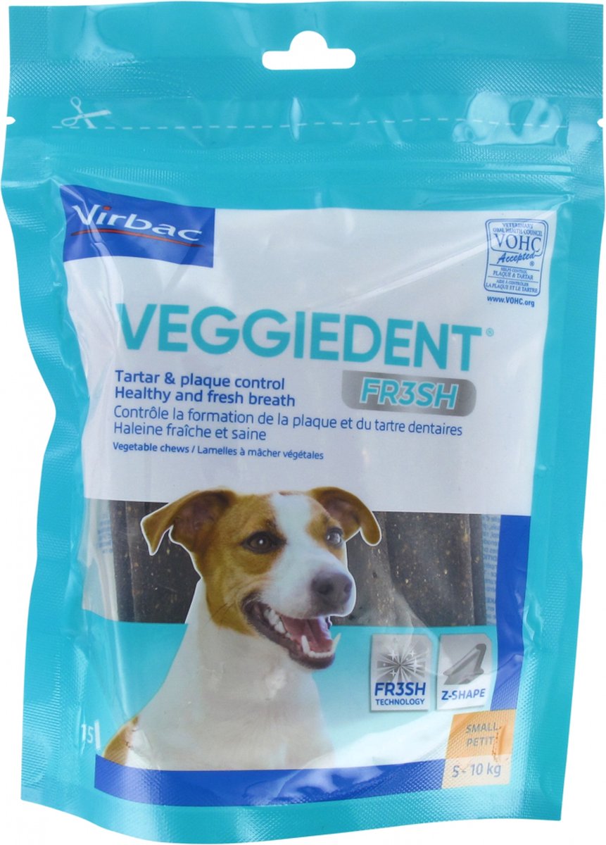 Virbac veggiedent Kaustreifen für Hunde bis 10 kg, 15 Stück