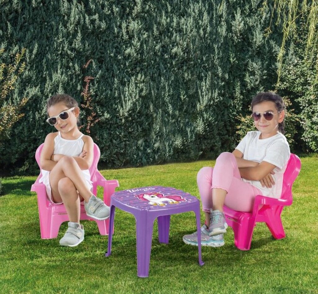 Dolu Einhorn rosa Tisch mit Stühlen