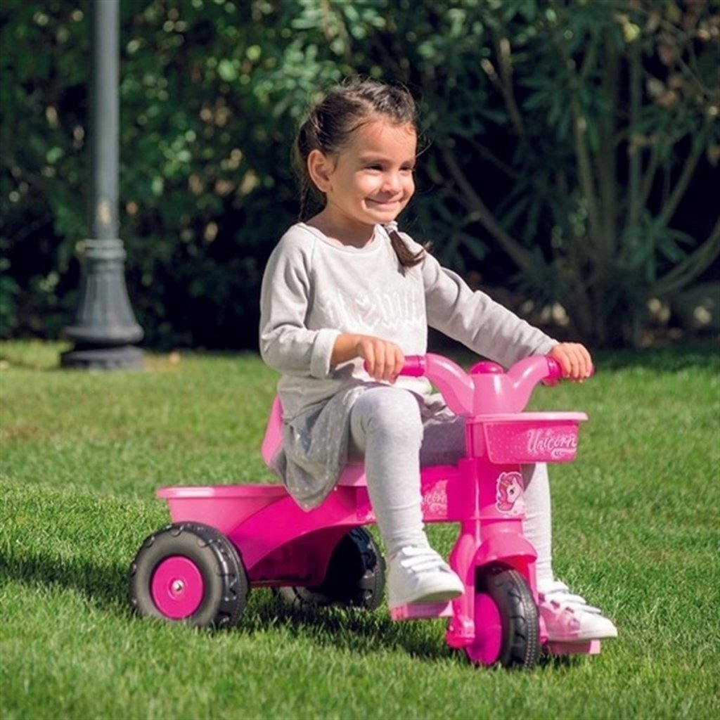 Dolu Einhorn-Dreirad mit Schiebestange rosa