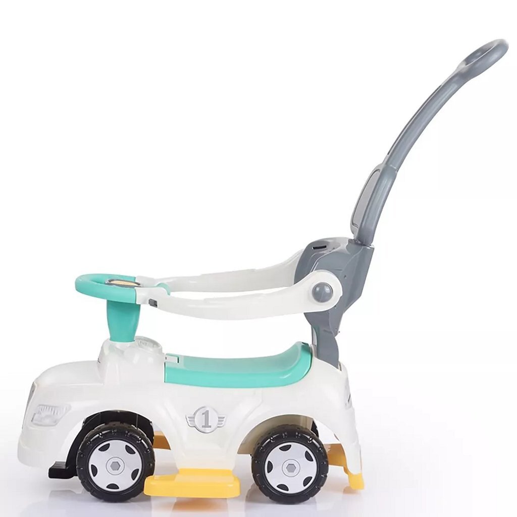 Dolu 3in1 Rutschauto mit Griff + Hupe weiß blau grau gelb