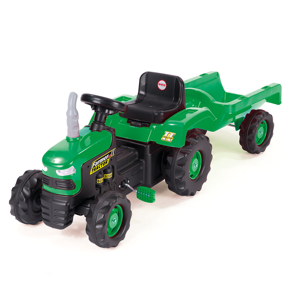 Dolu -Pedaltraktor mit Anhängergrün