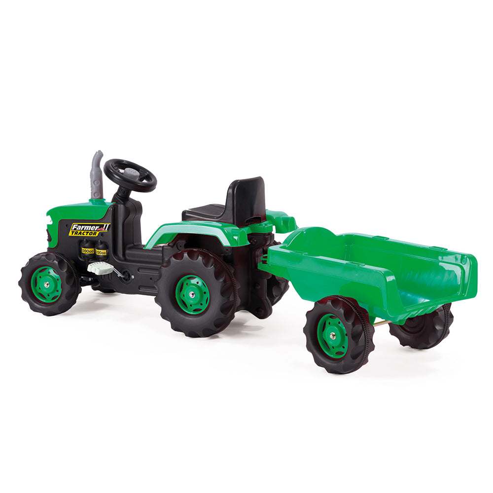 Dolu -Pedaltraktor mit Anhängergrün