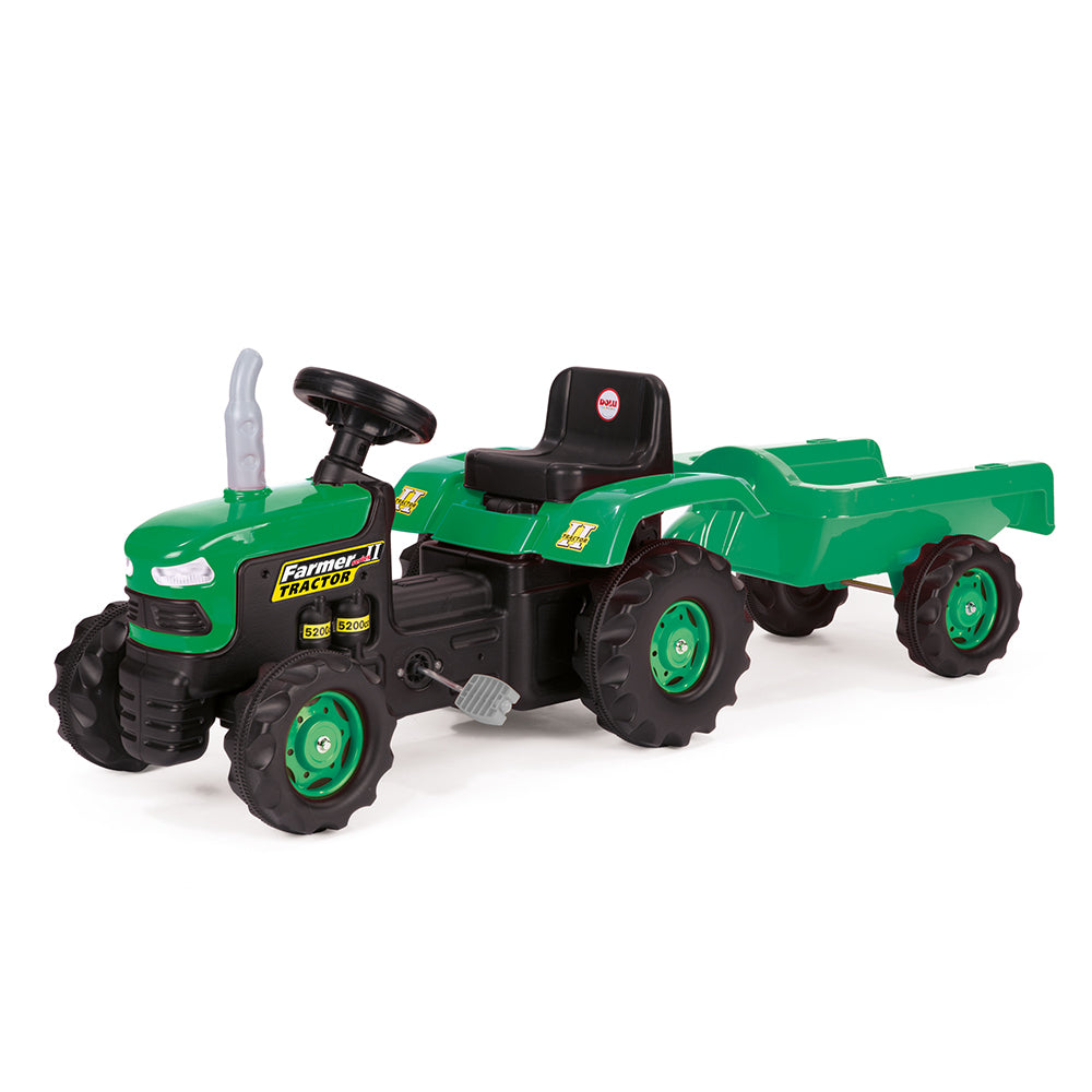 Dolu -Pedaltraktor mit Anhängergrün