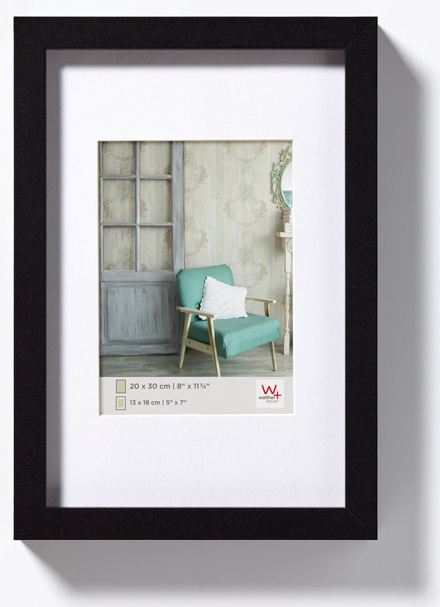 Walther Stockholm - MDF-Holzrahmen - Fotogröße 20x30 cm - Schwarz