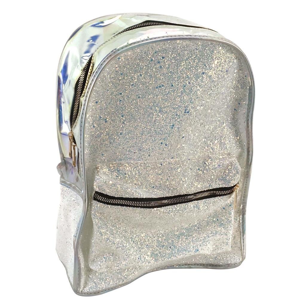 Basic Glitzerrucksack holografisch silber