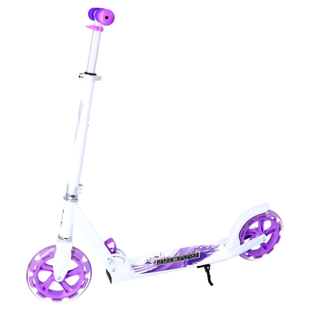 Alert Spinout-Roller aus Aluminium mit großen Rädern, weiß-lila