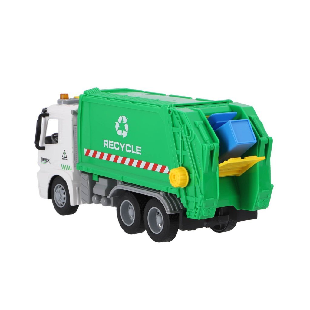 Andere Marken recyceln Müllwagen 30 cm + Licht und Ton grün weiß