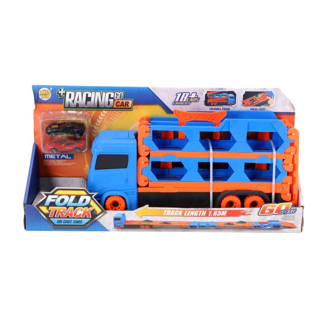 No-Brand-Popup-Autotransporter mit 2 Metallautos | 2 Stk