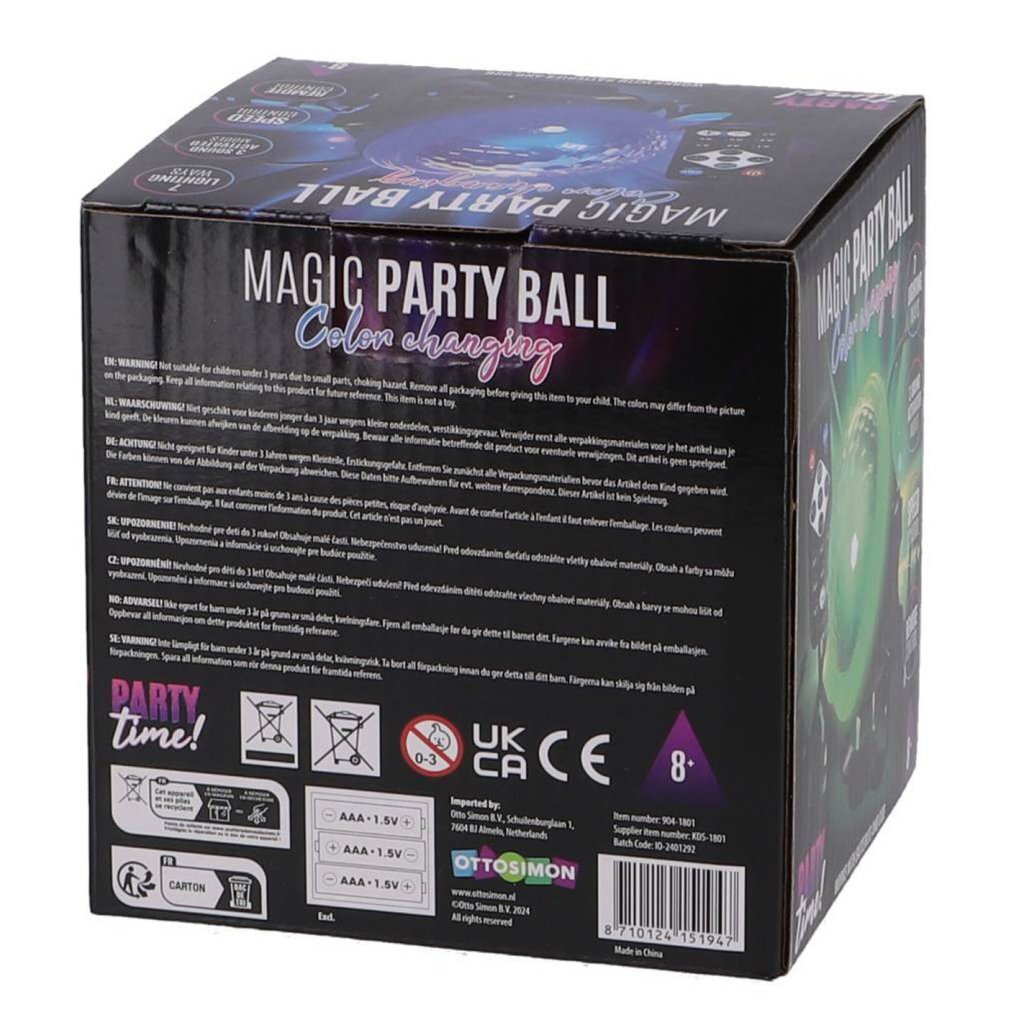 Partyzeit! Party Time magischer Partyball mit Disco-Effekt und Fernbedienung | 2 Stk