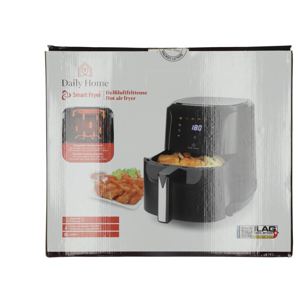 Daily Home Heißluftfritteuse 6l schwarz