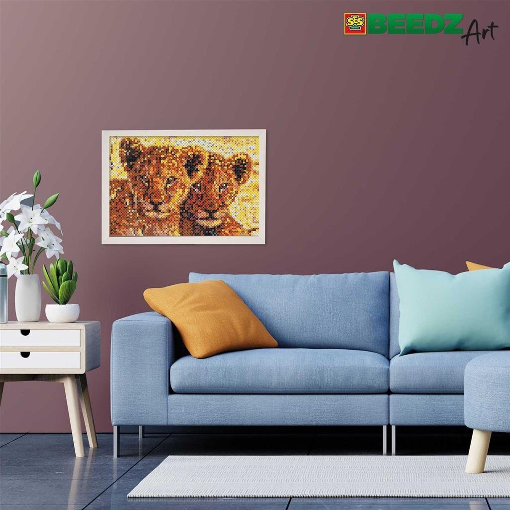 Ses Creative Beedz Art Bügelperlen Löwenbabys 30x45,5 cm 7000 Stück