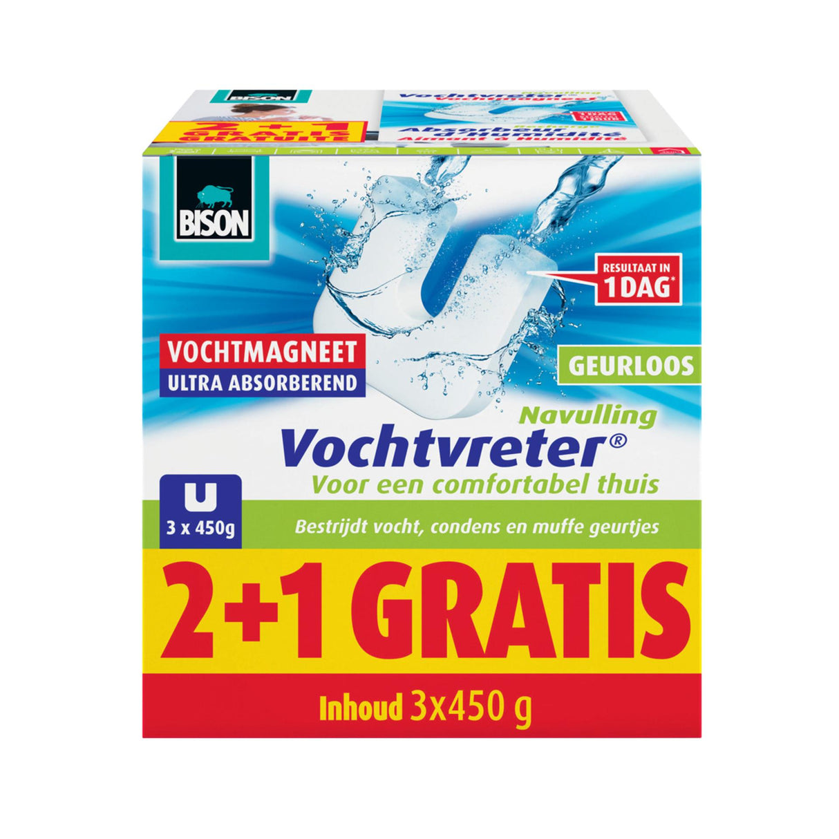 Bison Feuchtigkeitsabsorber-Magnet-Nachfüllung 2+1