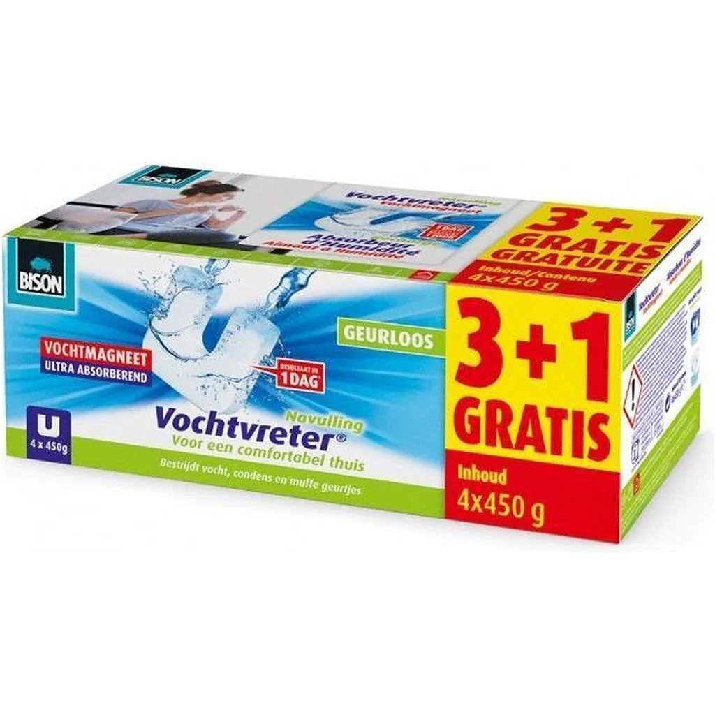 Bison Feuchtigkeitsabsorber-Magnet-Nachfüllung 3+1